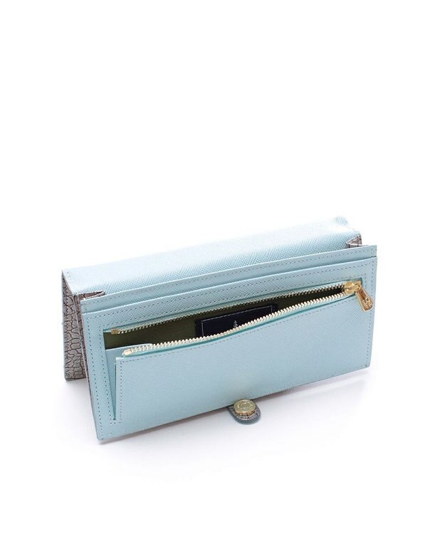 A.D.M.J. 【牛革】クロコ型押し/ロングウォレット アルジェント