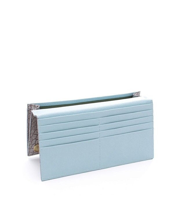 A.D.M.J. 【牛革】クロコ型押し/ロングウォレット アルジェント