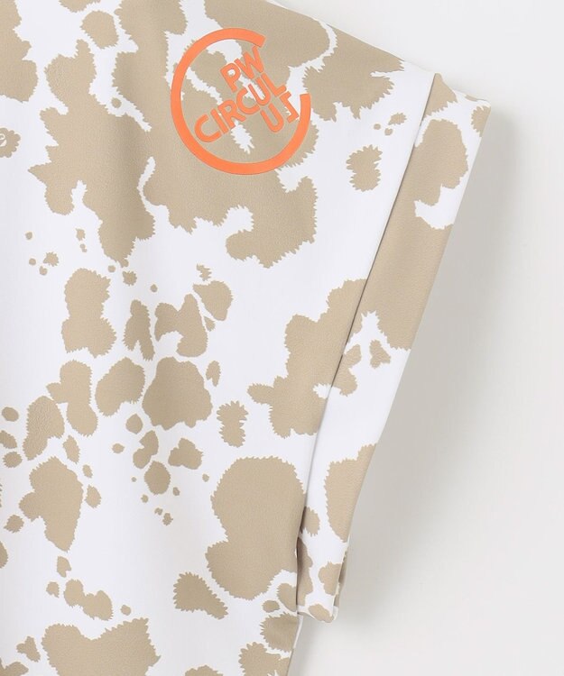 PW CIRCULUS 【WOMEN】【ストレッチ/UVケア】アニマルプリント モックネック シャツ ベージュ系5