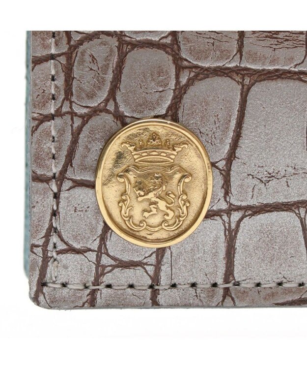 A.D.M.J. 【牛革】クロコ型押し/ロングウォレット アルジェント