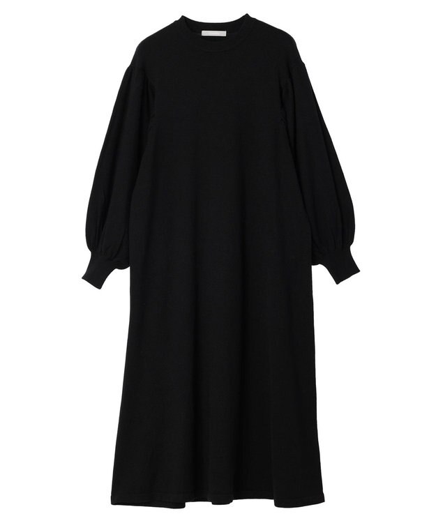 Green Parks armonia. 袖ボリュームニットワンピース Black