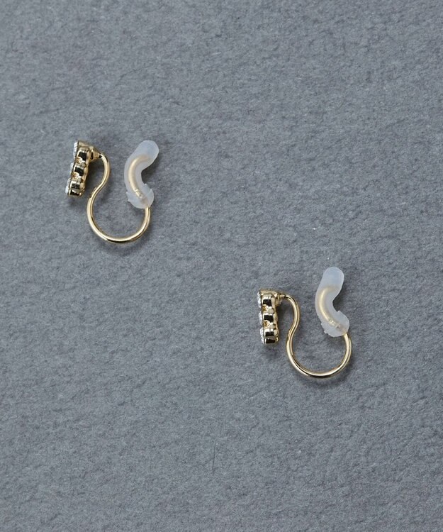 Phoebe 〈痛くないシリーズ/金属アレルギー対応〉タイニーレクタングルビジューライトフィットイヤリング　小粒/小さい/小さめ ゴールド