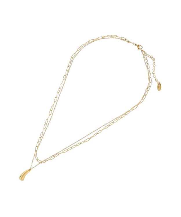 AMERICAN HOLIC 【ステンレス】ドロップトップ２連ネックレス Gold