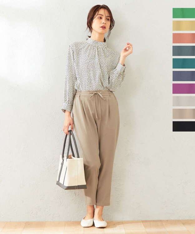 ANY 【接触冷感・UVケア】イージーケア美脚 パンツ ベージュ