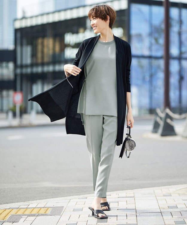 ICB 【洗える・WEB限定カラーあり】 PINION ロングカーディガン ブラック系