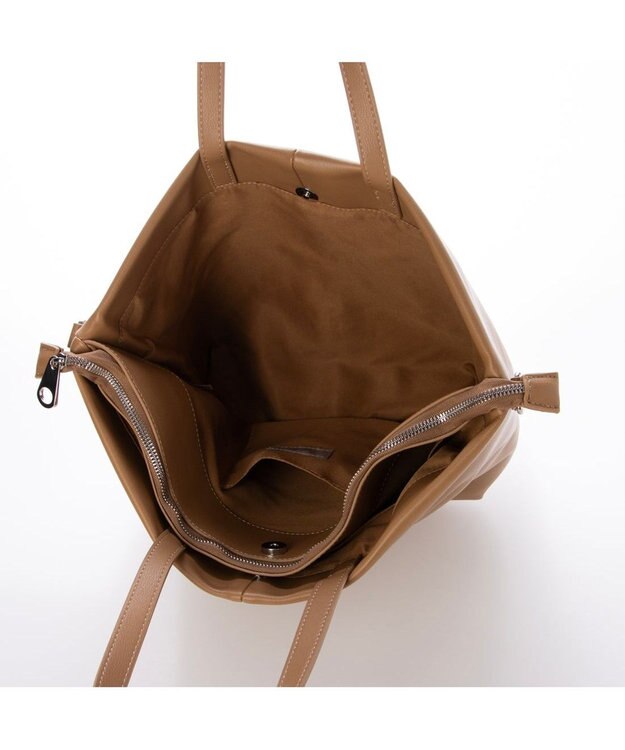 UNBILLION カシュカシュ cachecache / 収納ポケット付2wayソフトトート ベージュ