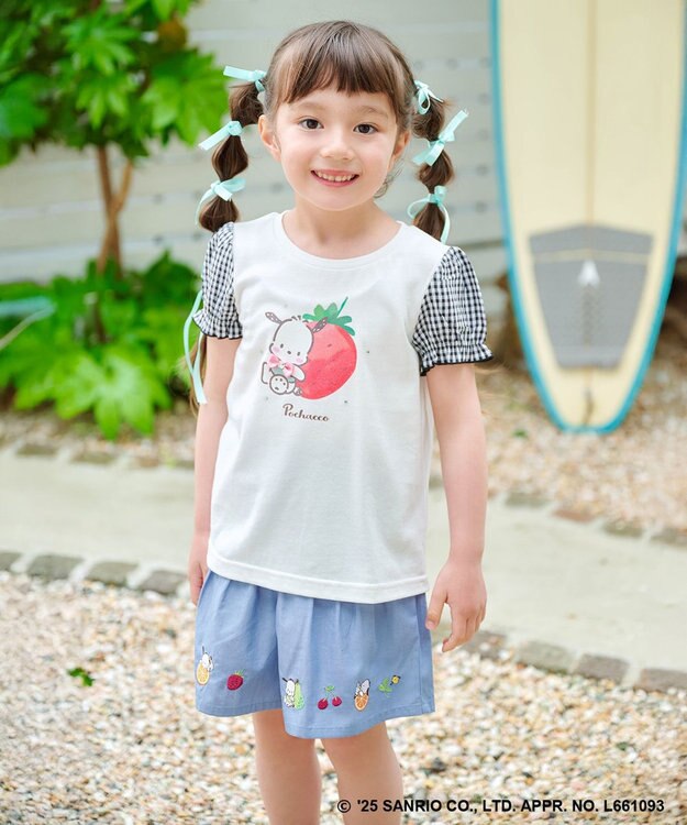 ANY KIDS 【any FAM ×サンリオキャラクターズ】パフスリーブ Tシャツ ポチャッコ×オフホワイト