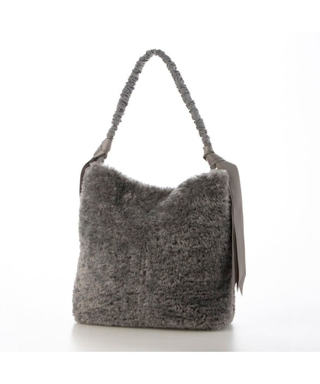 UNBILLION カシュカシュ cachecache / 下がりグログランボアトートバッグ GY