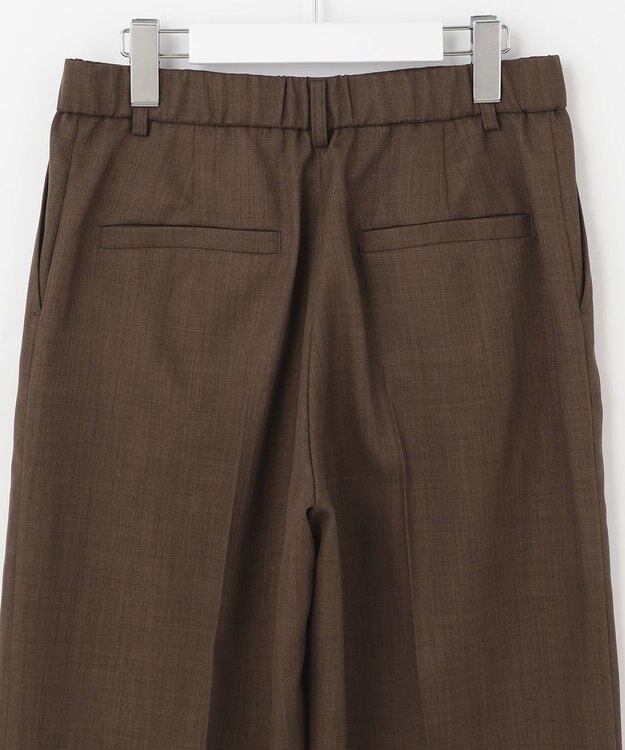 自由区 【接触冷感・速乾・UVカット・撥水・防シワ】リネンライクツイル ワイドストレート ダークブラウン系