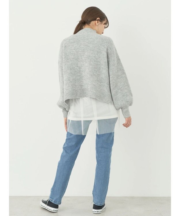 earth music&ecology ＦＬＵＦＦＹハイネックプルオーバー Light Gray Mixture