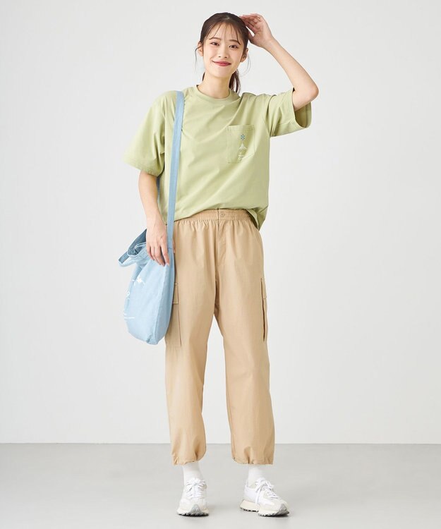 SHARE PARK LADIES 【撥水・UVカット・ストレッチ・軽量 】ナイロンカーゴパンツ（Mサイズ） ベージュ系