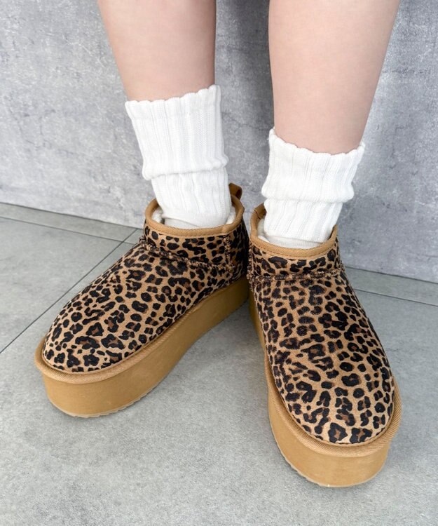 WEGO 【25年秋冬新作/あったかブーツ】厚底ムートンタッチブーツ 柄1