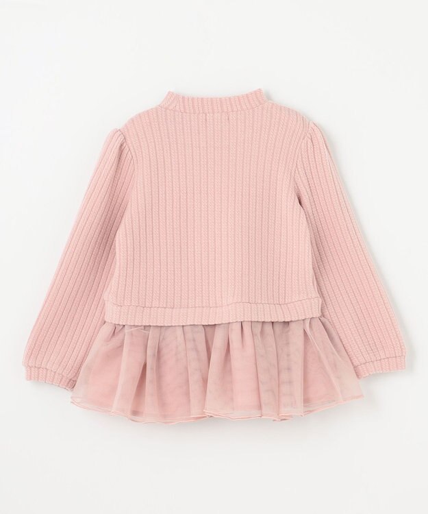 ANY KIDS ふくれジャガードリボンチュニック ピンク