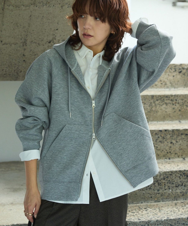 AMERICAN HOLIC ダンボールポンチZIPパーカー Gray Mixture