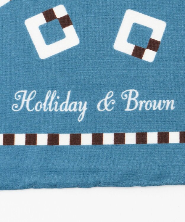 JOSEPH ABBOUD 【イタリア製】ランダムスクウェアパターンチーフ サックスブルー系5