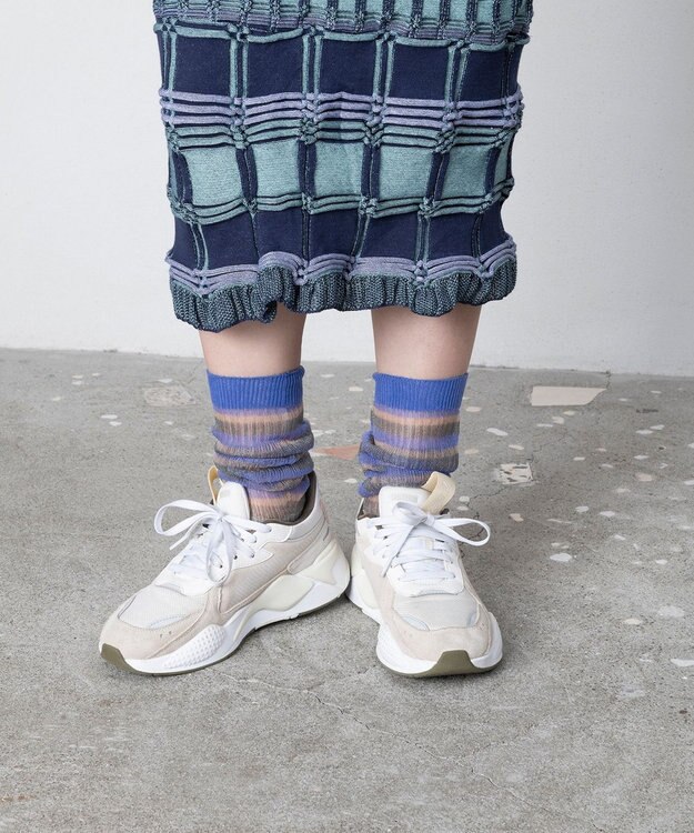 TRICOTE ボーダー柄 シアールーズソックス 32BLUE