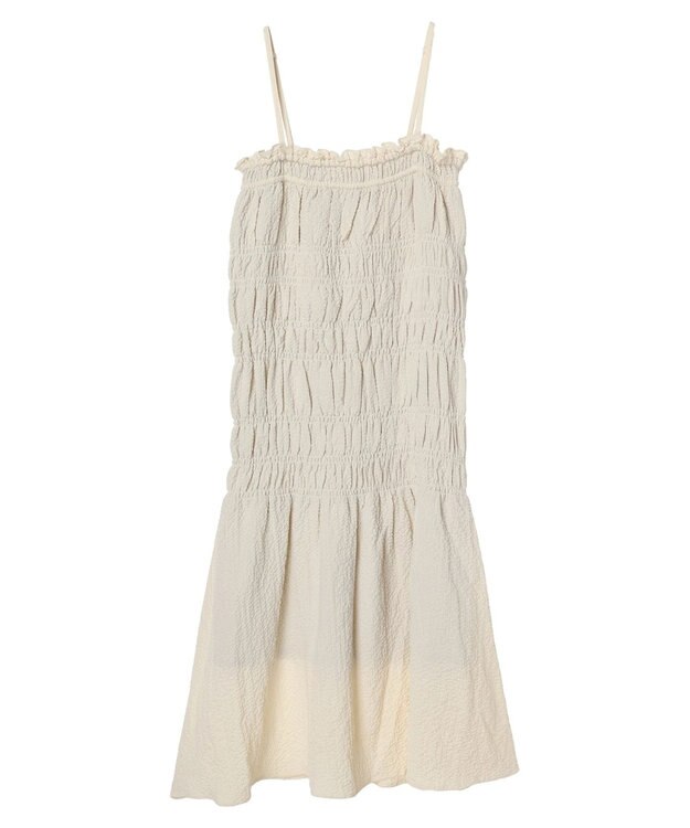 earth music&ecology ２ｗａｙシャーリングキャミワンピース Ivory