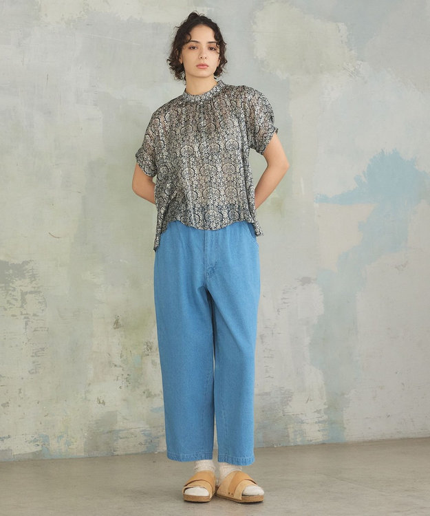 J.PRESS YORK STREET 【WOMEN】オリジナルタイルプリント ブラウス ブラック系5