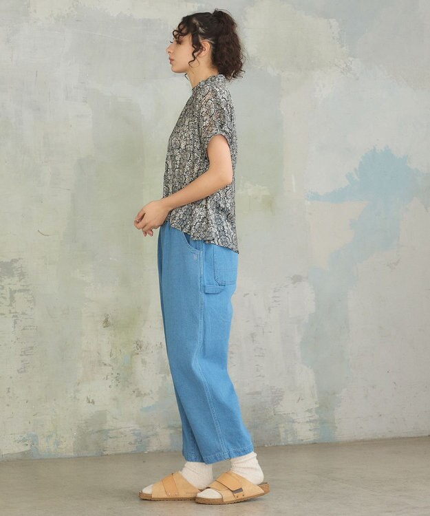 J.PRESS YORK STREET 【WOMEN】オリジナルタイルプリント ブラウス ブラック系5