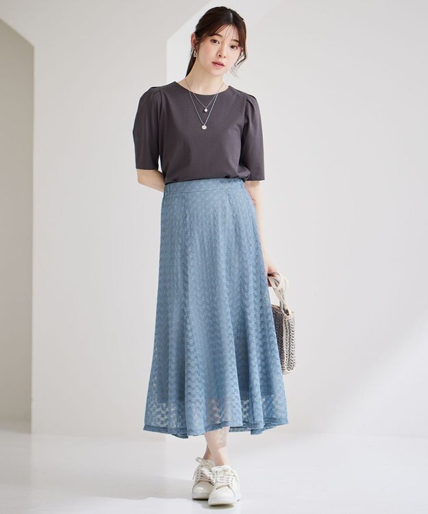 ANY SIS 【洗える】レースマーメイド スカート ライトブルー