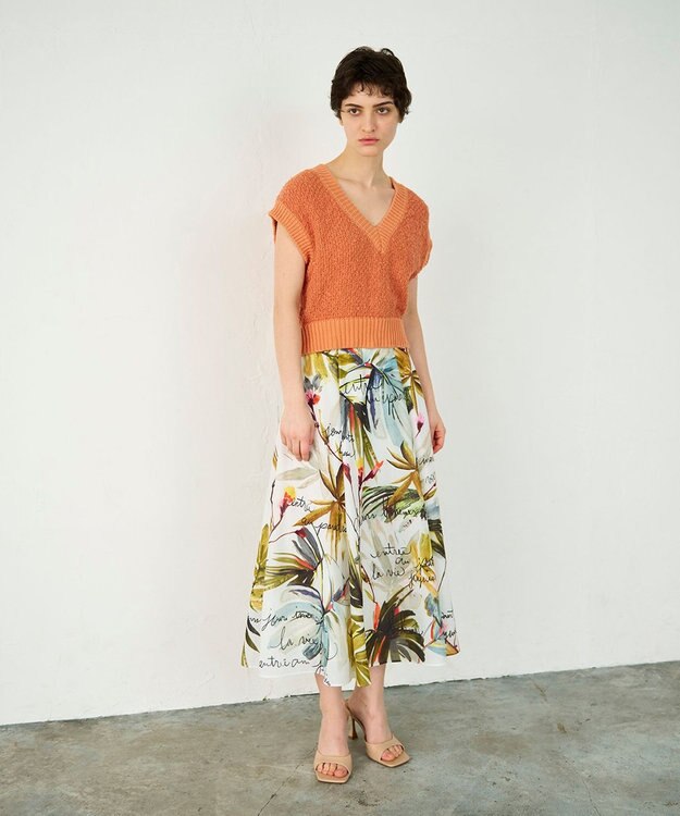 GRACE CONTINENTAL カノコショートニットトップ オレンジ