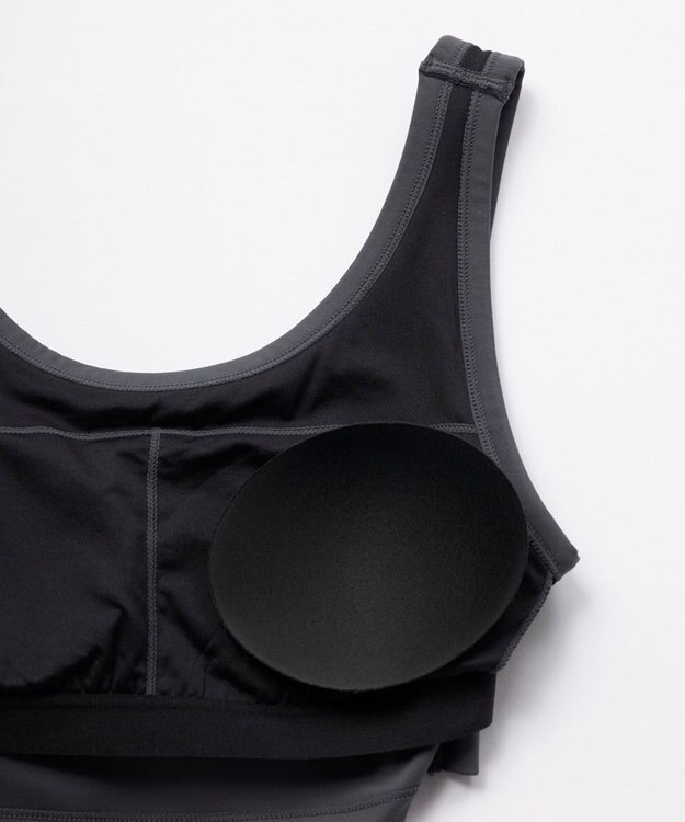 OP／FILA 【Ocean Pacific】バックオープンブラトップ チャコールグレー