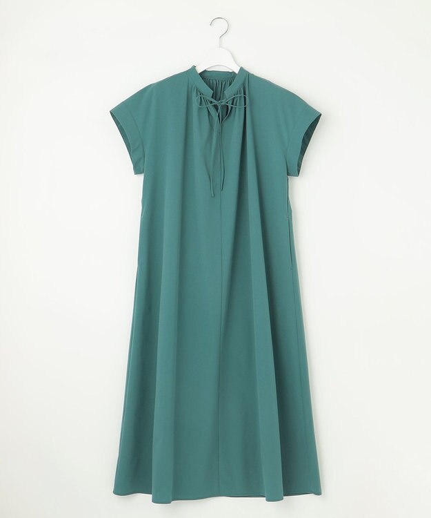 UNFILO 【GISELe 6月号掲載/洗える/軽量】MOVE TEX ギャザーワンピース グリーン