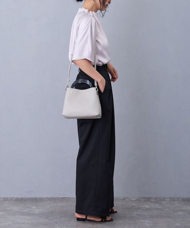 MioFIRANO STONE B001 ハンドバッグ LIGHT GRAY