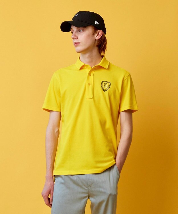 23区GOLF 【MEN】【WEB&一部店舗限定】ハニカムカノコ 半そでポロシャツ イエロー系