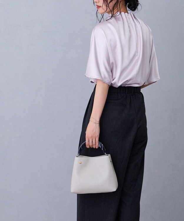 MioFIRANO STONE B001 ハンドバッグ LIGHT GRAY