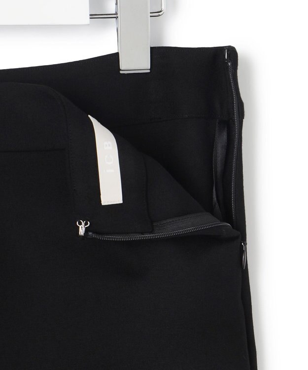 ICB L 【洗える】 ストレッチポンチ レギンスパンツ ブラック系