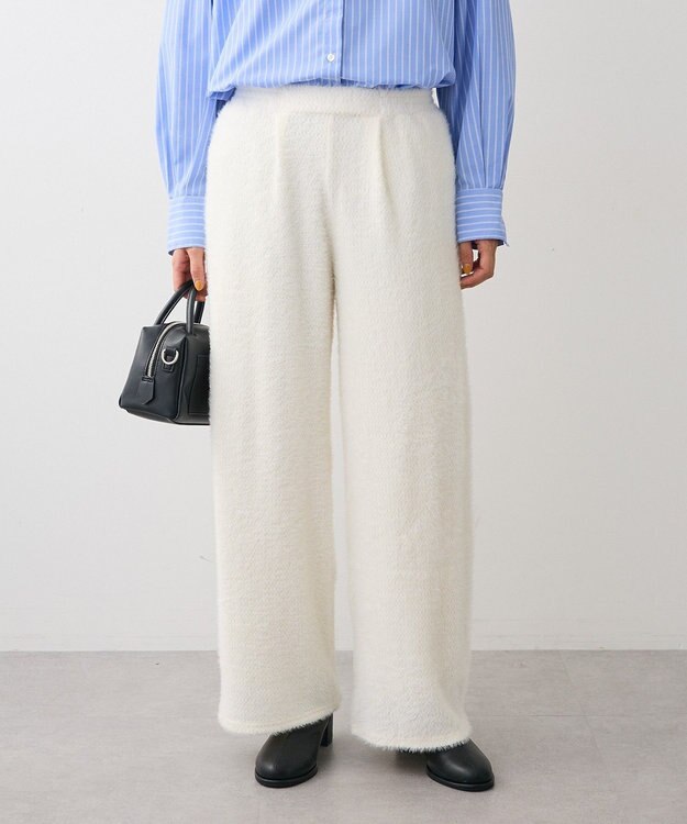 Green Parks フェザーレースジャガードパンツ Off White