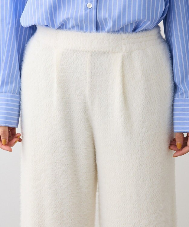 Green Parks フェザーレースジャガードパンツ Off White