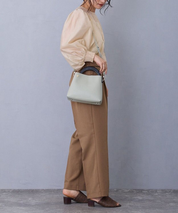 MioFIRANO STONE B001 ハンドバッグ GREEN