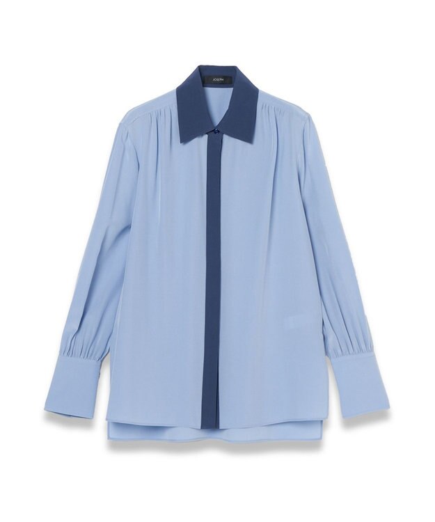 JOSEPH CDCカラーブロック　エボラブラウス Faded Sky/Harbour
