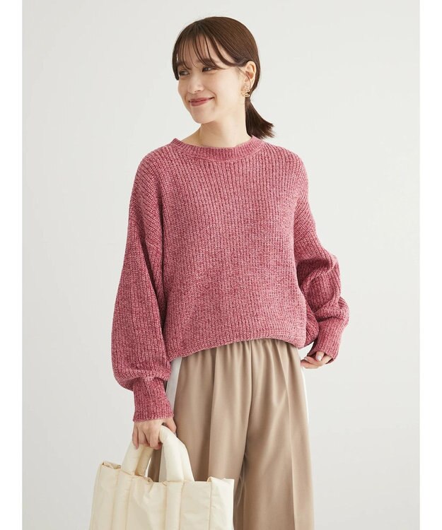 Green Parks ベロアモールニットプルオーバー Pink