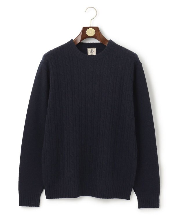 J.PRESS MEN 【WEB限定】ケーブルクルーネックニット ネイビー系