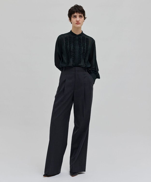 BEIGE， 【洗える・WEB限定】MOYE / フリルブラウス F.Green