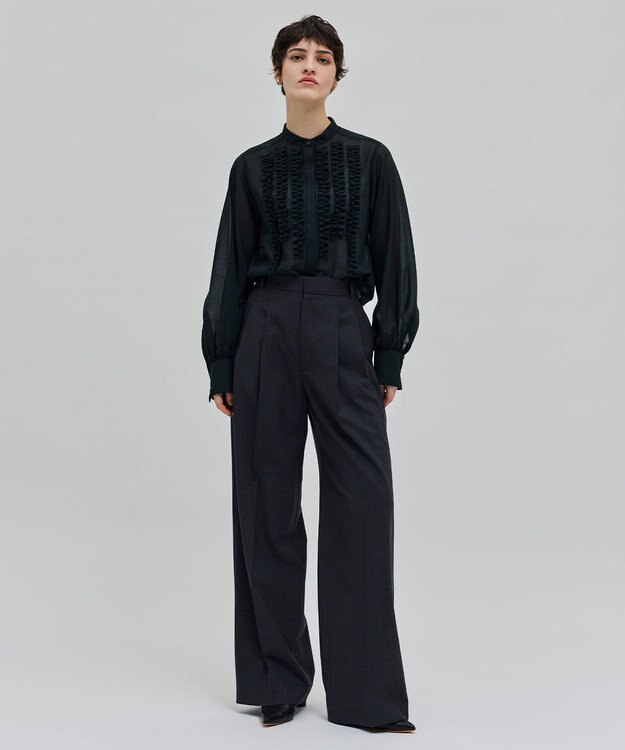 BEIGE， 【洗える・WEB限定】MOYE / フリルブラウス F.Green