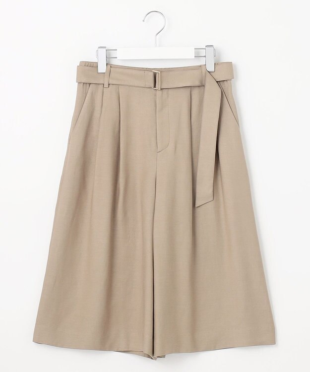 自由区 【XSサイズ～/洗える/セット可】キュプラリネンシャンタン ショートパンツ ベージュ系