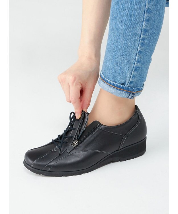 ASICS WALKING ペダラウォーキングシューズ 3E ヒール高3.5cm ブラック系