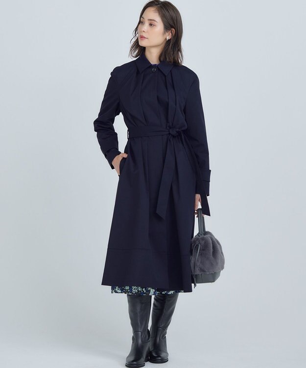 組曲 L 【WEB限定】ライトトレンチ ステンカラーコート ネイビー系