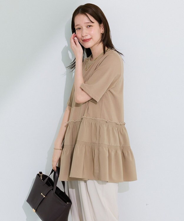 Green Parks 裾ドッキングプルオーバー Beige