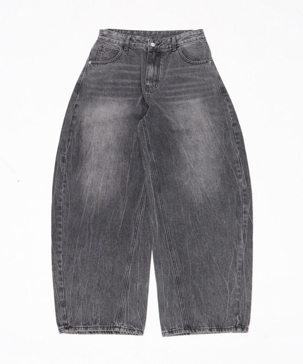 WEGO ラインストーンbackロゴデニム ブラック