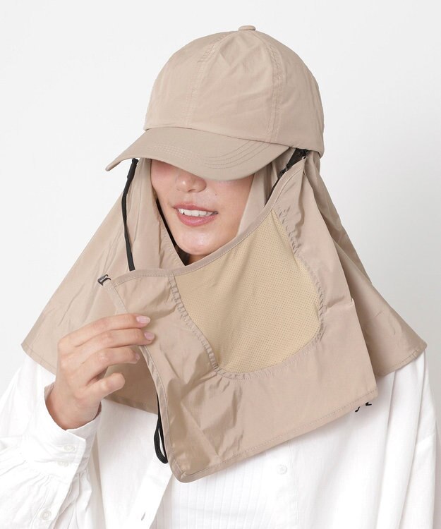 MOONBAT 【遮光100％/UVカット100％】フワクール (Fuwacool)  日差しを完全遮断ガードキャップ　遮光100　UV100 ベージュ