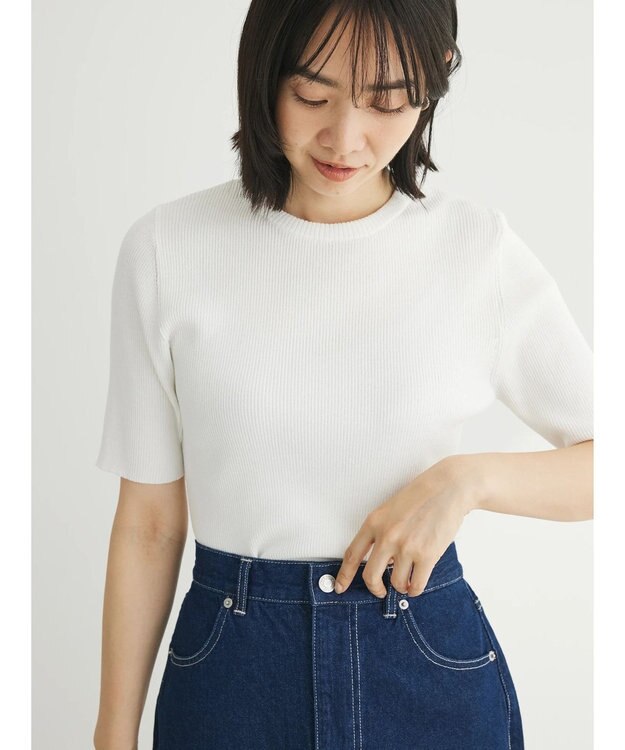 Green Parks 洗える　コンパクトニットプルオーバー Off White