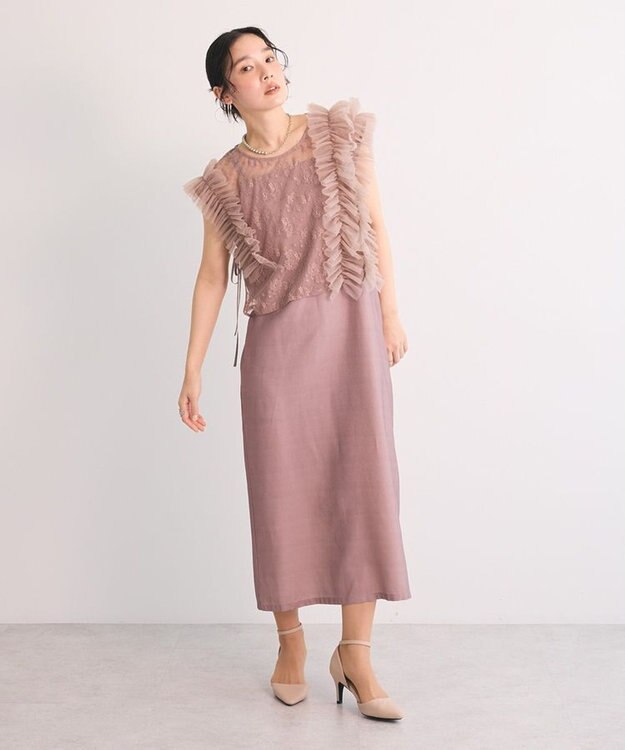 Green Parks ・Ｒａｉｌｍｅ　ＳＥＴ２点　レースブラウス＆ワンピ Pink