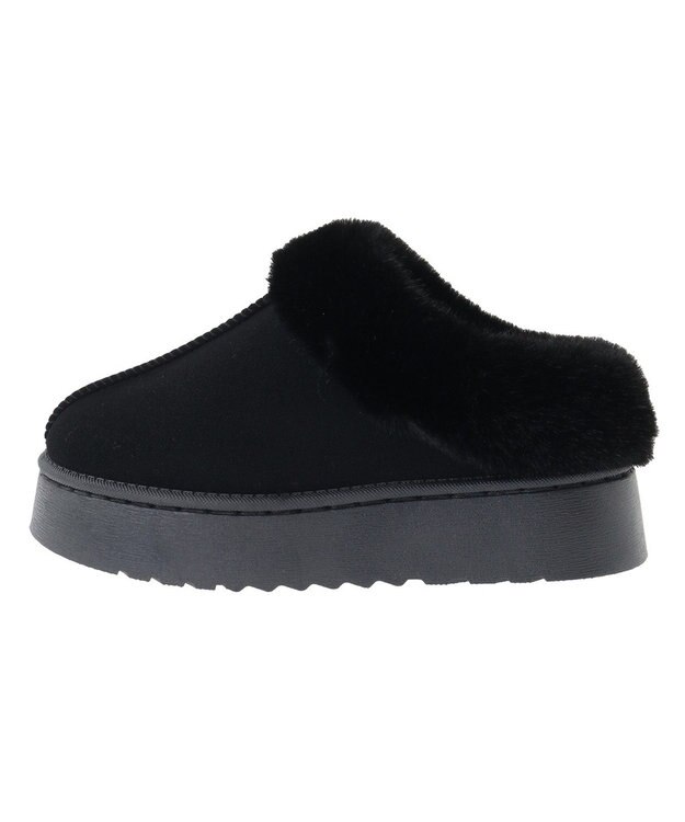 Green Parks ・minia フェイクムートンスリッポン Black