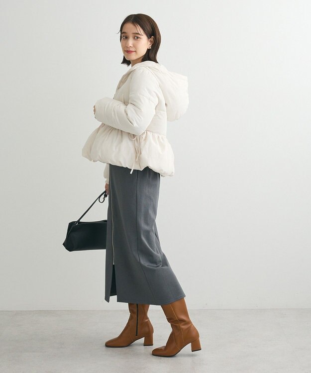 Green Parks ・ｓｗｉｎｇ　ｂｙ　ファイバーダウンペプラムコート Ivory