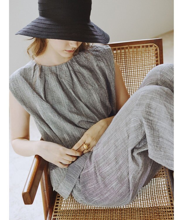 Te chichi リネンミックスクレープブラウス(セットアップ可)《2026 SUMMER LOOK item》 グレンチェック